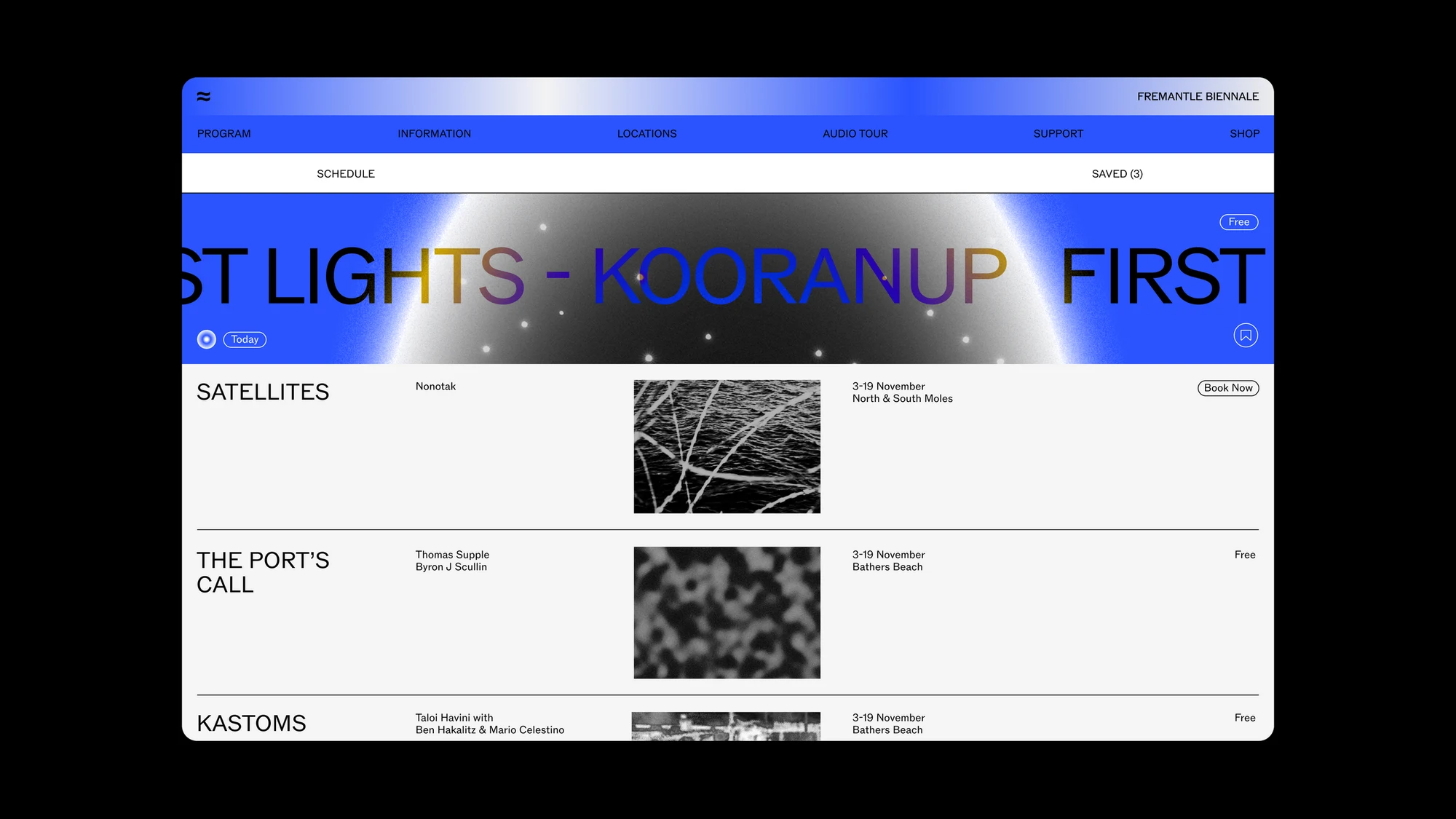 Signals website programme and event listings