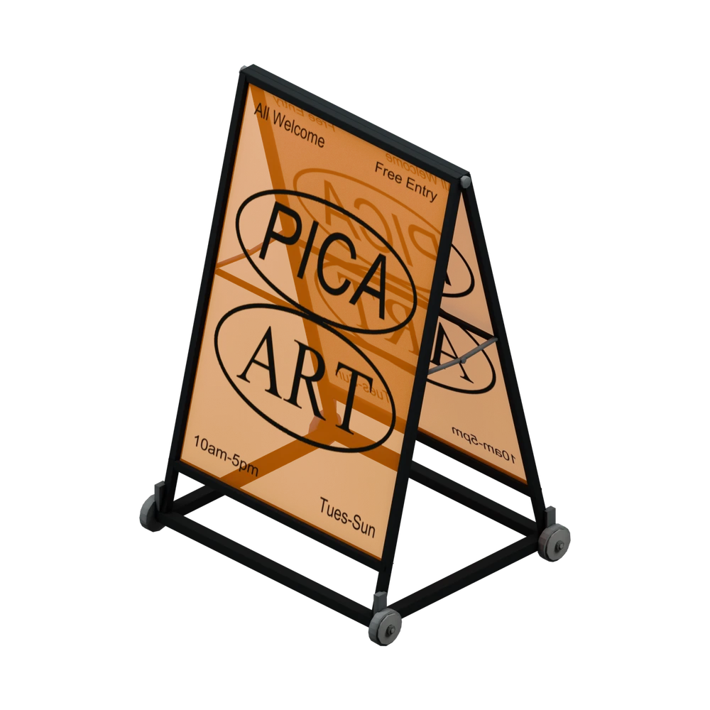 Orange PICA Art A-frame sign
