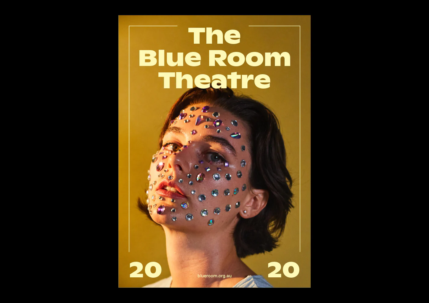 Yellow 2020 season programme cover using expressive photographic portraiture