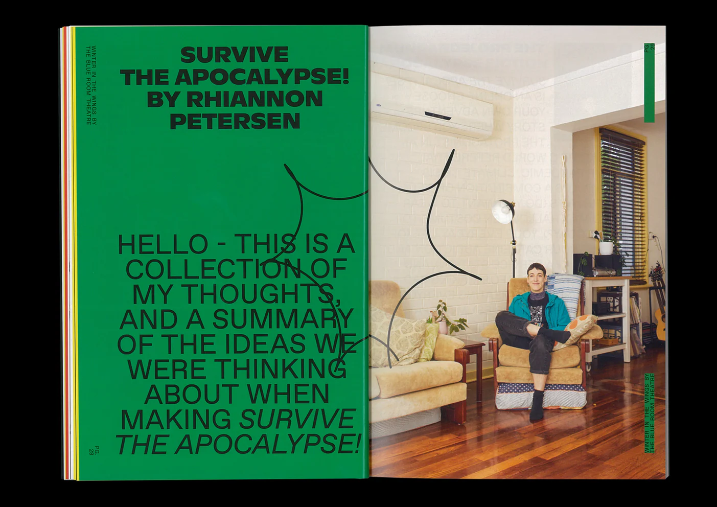 Green Survive the Apocalypse publication spread by Rhiannon Petersen